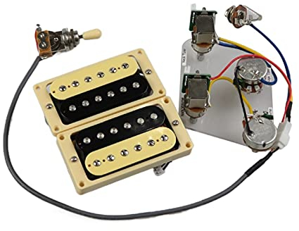 Humbucker Gitarren-Pickups Humbucker-Pickups Hals- Und Bridge-Pickup 4C-Kabel-Kabelbaum Push-Pull-Soll-Set Für Gibson Epiphone-Gitarre (Color : Zebra Yellow Frame)