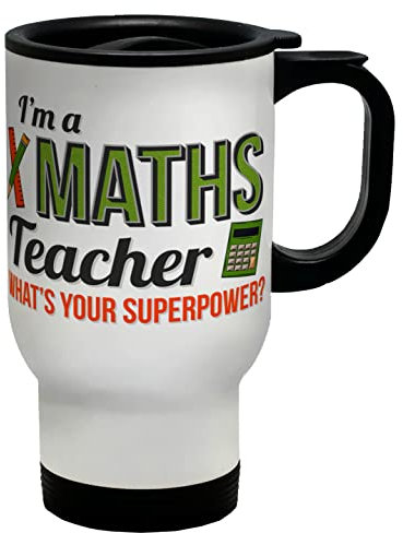 Shopagift I'm A Maths Teacher, What's Your Superpower Calculator Travel Mug Cup