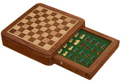 MDRBB Schachspiel Tragbar Schach Indien Importiert Massivholz Faltschachbrett Kleines Magnetisches Brettspielset Für Geschenke, Kinder Schachspiel für Erwachsene