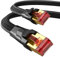 SNOWKIDS Cat 8 LAN kabel 1m, 40Gbps LAN Kabel Hochgeschwindigkeits 2000MHz S/FTP Ethernet Kabel Gigabit RJ45 Nylon geflochtener Vergoldeter Patchkabel für PS5/4 Router Modem TV Switch Laptop