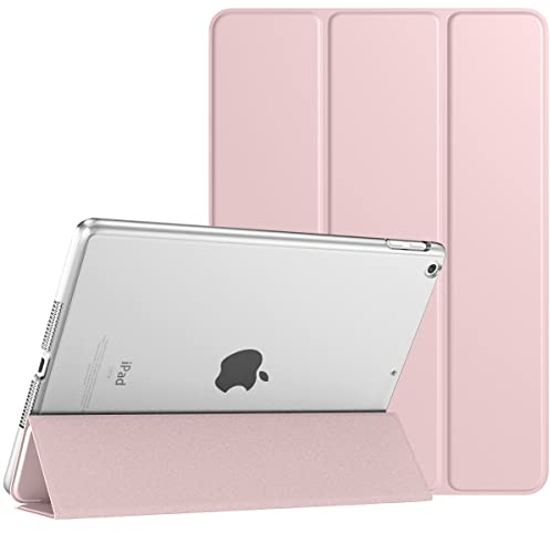 TiMOVO Hülle für iPad 9. Generation 2021/iPad 8. Generation 2020/iPad 7. Generation 2019, Ultra Dünn Durchscheinend Schutzhülle Smart Cover mit Auto Schlafen/Wachen für iPad 10,2 Zoll, Helle Rosa