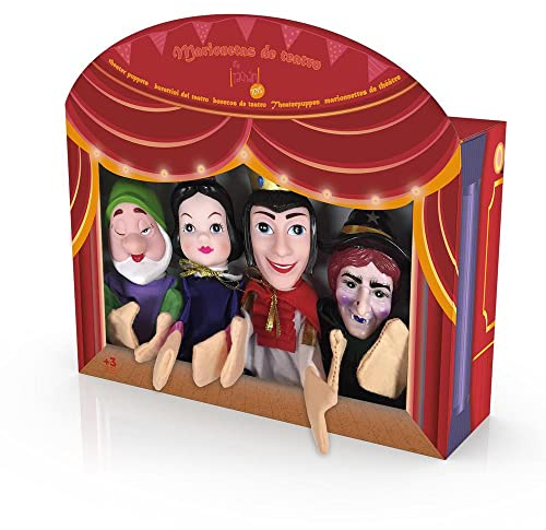 TACHAN - Set 4 Marionetas Infantiles de Blancanieves - Juego de Marionetas de Mano - Incluye 4 Personajes de Cuentos Infantiles - Dimensiones de la marioneta 30 cm (CPA Toy Group 749T00539)