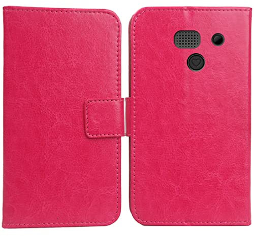 Bulbior PU Leder Tasche Hülle Für Artfone C1+ Seniorenhandy 1.77 Handy Flip Lederhülle Handyhülle Brieftasche Schutz Case Cover Etui (Rosa)