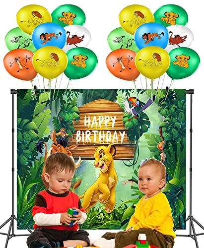 Geburtstag Deko Dschungel Luftballons König der Löwen Geburtstag Party Set Dschungeltier Geburtstag Fotografie Hintergrund Waldtier Geburtstag Hintergründe Lion King Geburtstag Luftballons