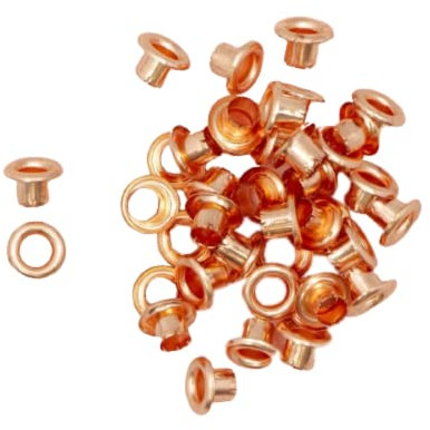 Craftelier - Packung mit 40 Basic Metallic-Ösen Ideal für Scrapbooking | Gültig für verschiedene Materialien | Größe ca. Innendurchmesser 5 mm und Außendurchmesser 8 mm - Rose Gold