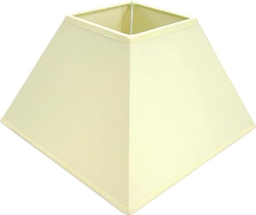 Tisch-Lampenschirm, *quadratisch*, Chintz creme, Du25x25 /Do11x11/schräge H= 16cm/ Befestigung unten E27, max.40Watt