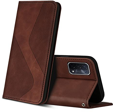 ZONNAVI Hülle für Oppo A74 5G / Oppo A54 5G, PU Leder Handyhülle mit Kartenfächer und Standfunktion, Lederhülle Flip Wallet Case Schutzhülle für Oppo A74 5G / Oppo A54 5G (Braun)