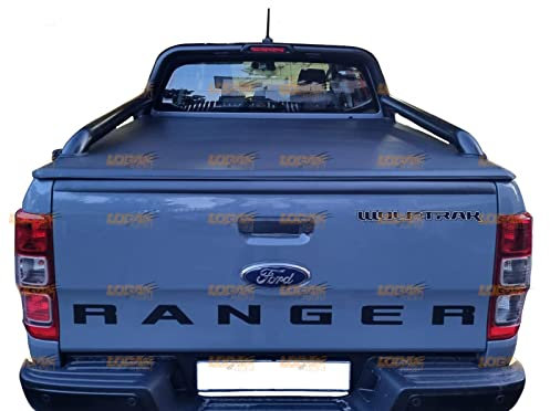 Heckklappenverkleidung Abdeckung Schutz für Ford Ranger 2012–2022 T6 T7 T8 XL XLT Limited Wildtrak Heckklappe Ladebett Kappe Matte Textur Schwarz