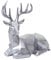 Mendler Deko Figur Hirsch HWC-D29AM, REH Deko-Hirsch Tierfigur Skulptur Statue, liegend Indoor/Outdoor, Polyresin 33x30x15cm