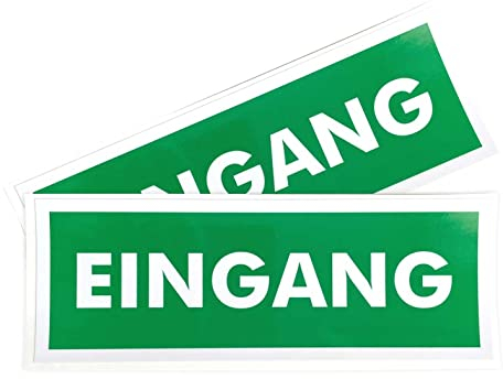 Aufkleber 21x7,5 cm - Sticker für Außen- und Innenbereich (Eingang)