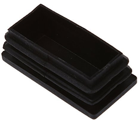 PHTOIT Kunststoff-Abdeckkappen, rechteckig, 25 x 50 mm, Schwarz, 10 Stück