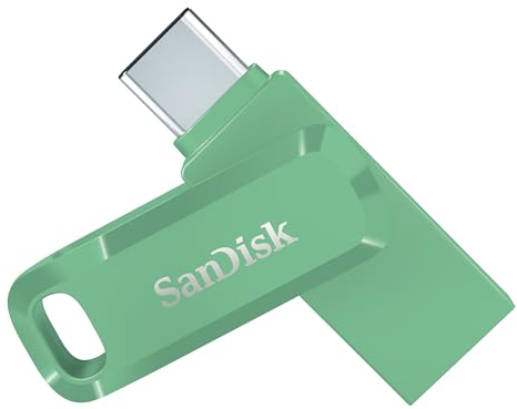 SanDisk Ultra Dual Drive Go 128GB Unità Flash (pendrive USB Type-C, per Android Smartphone, Tablet, Mac e Computer, fino a 400 MB/s, con connettori USB reversibili di Tipo C e Tipo A) Green