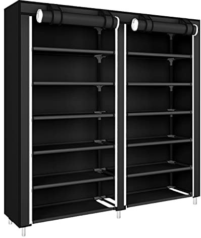 HUOLE Scarpe, scarpiere, scarpiere, scarpiere, scarpiere, 7 strati per 36 paia di scarpe, armadio in tessuto, scarpiera, con custodia