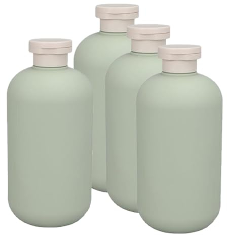 Beaupretty 4pcs Shampoo Squeeze Bottles Plastic Travel Bottles Squeeze Bottles with Flip Cap Shampoo Conditioner Bottles 500ml