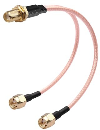 YAODHAOD Cable divisor SMA hembra a SMA doble macho, cable coaxial RG316 LTE de extensión de antena compatible con GSM/GPRS/Industrial IoT (15 cm/6 pulgadas) (SMA hembra a doble SMA macho)