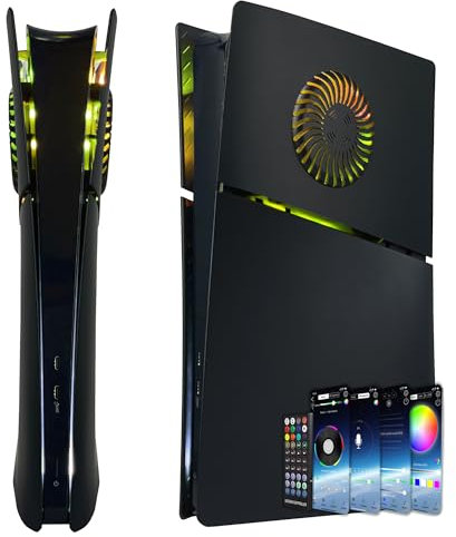 Cover Plates for P5 Slim Digital Edition with RGB Light Strip and Dust Filter, DOBEWINGDELOU 400+ Effects LED Light Console Faceplate Replacement Shell DIY Decoration Kit Accessories Black