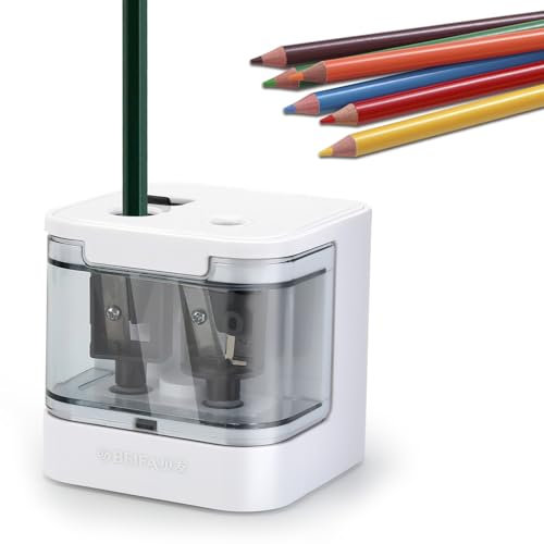 Homequarry Electric Pencil Sharpener, Double Sharpener Pens from 6-8 mm (Normal) & 9-12 mm (Jumbo), Battery Operated, Automatic Stop Function