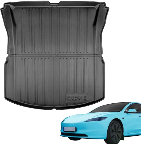 TLECTRIC Kofferraummatte für Tesla Model 3 Highland 2024 + 2025 Wasserdicht Hoher Rand Trunk Kofferraum Hinten