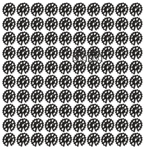 Lot de 100 Cales d'armatures pour Fer à Béton de Ø6 à Ø12, Enrobage Epaisseur 15 mm, pour Fixation Verticale, Dalle Armé Ferraillage, Accessoire de Coffrage à Clipser, Plastique, Noir