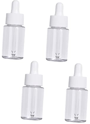 BELLIFFY 4pièces Bouteilles Verre Transparent Avec Pipette De Flacons Vides Pour Huiles Essentielles Et Cosmétiques Pratiques Et Élégants