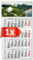 PRIMUS PRINT 4-Monats Einblockkalender 2025 - Wandkalender - Monatskalender mit Schieber - Blockkalender - inklusive Feiertagen - verschiedene Motive, verschiedene Sets - [ 1 x Grüne Berge ]