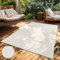 Paco Home Teppich In- & Outdoor, Moderne abstrakte Boho Designs mit 3D Struktur, robust & wetterfest, ideal für Terrasse Wohnzimmer & Küche, Grösse:120x170 cm, Farbe:Creme 6