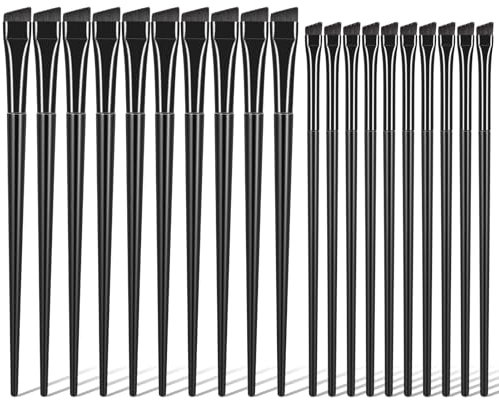 JIEYAO Abgewinkelter Eyeliner-Pinsel,20 Stück Fein abgewinkelt Augenbrauenpinsel weiche synthetische Präzisions Borsten ultradünn Fasern Augenbrauenpinsel Augen-Make-up-Werkzeug