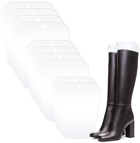 Ruisita 10 Pieces (5 Pairs) Boot Shaper Form Inserts Boots Tall Support for Women and Men (12/14/16 Inches, Clear)
