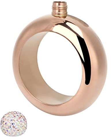 Birthday Hip Flask Bracelet Bangle Flask Super Sealable Pub for Party Bright Rose Gold