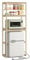 SONGMICS HOME Kitchen Bakers Rack with Power Outlet, 4-Tier Coffee Bar Table with Adjustable Shelf, Mini Fridge Shelf, Microwave Stand, 15.7 x 23.6 x 66.9 Inches, Natural Beige UKKS043N01
