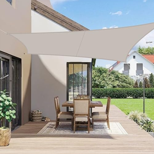 LOVE STORY Sonnensegel 4x6m Wasserdicht Rechteckig Taupe Sonnenschutz Windschutz Segel PES Polyester,95% UV-Schutz für Außenbereich, Terrasse, Balkon, Garten