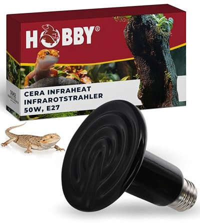 Hobby Terraristik Cera Infraheat 50 W I Keramischer Infrarot Dunkelstrahler zur Reptilien- und Insektenhaltung I Terrarium Wärmestrahler I langlebige Wärmelampe für Terrarien