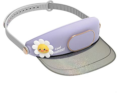 Qaonsciug Sonnenblenden Hüte Mit Ventilator DREI Temperatureinstellungen Ventilator Visiere Leerer Ventilator Verstellbare Elastische Schnalle Für Damen Herren Kinder