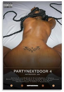 CHIMOSHEJI Partynextdoor Poster, Musikalbum, Poster, Wandkunst, dekoratives Gemälde, Schlafzimmer, 30 x 45 cm, ungerahmter Stil