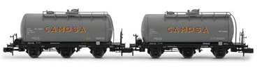 ARNOLD HN6674 RENFE, 2-unit set 3-axle tank wagons CAMPSA, 2nd livery, epIII Freight Wagons