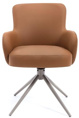 BERYTH Esszimmerstuhl 1 Stück Küchenstuhl mit Rückenlehne Drehstuhl mit 360° Drehung mit Automatischer Rückstellung Polsterstuhl Armlehnstuhl, bis 120 kg belastbar für Wohnzimmer, Esstisch, Lounge