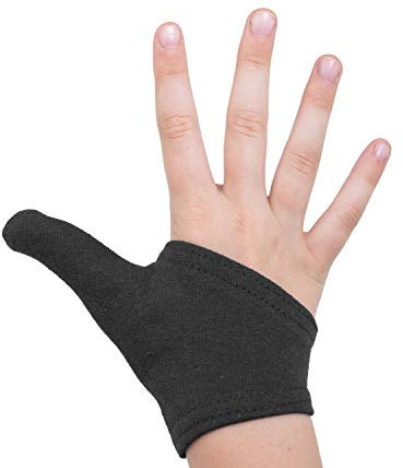 Award Winning Thumb Glove - Stop Thumb Sucking, Skin Picking, Skin and Nail Biting. Dry Hands, Eczema, Psoriasis. Children and Adults. Touch Screen Compatible. (Black, Large (10+yrs/Adult))
