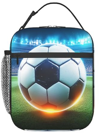 ZSUUGJ Lonchera de fútbol, reutilizable, aislada, para el trabajo, oficina, picnic, viajes, copa de vino