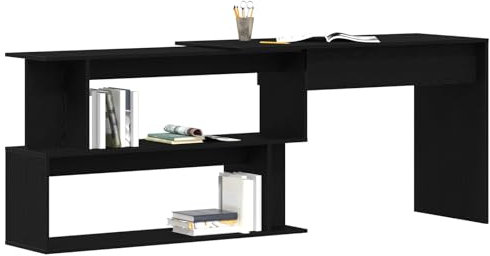 vidaXL Moderner Schreibtisch aus schwarzer Eiche Modulares Holzwerkstoff Innenbereich 200X50X76 cm Flexible Stilvolle Kompakte