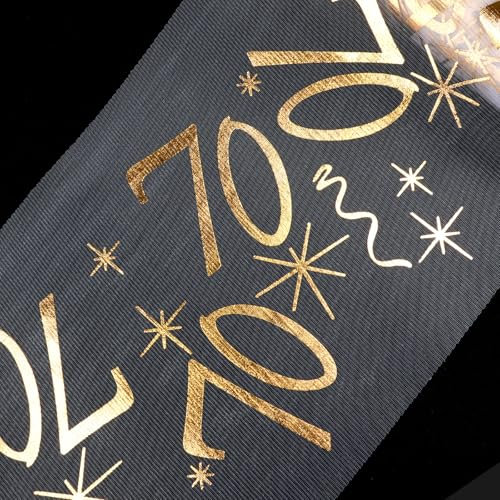 Tischläufer Geburtstag, Geburtstag Deko(10m x 28cm), Tischdeko Geburtstag Tischläufer für Mann und Frau mit Schere Zuschneidbar( Gold ) (70)