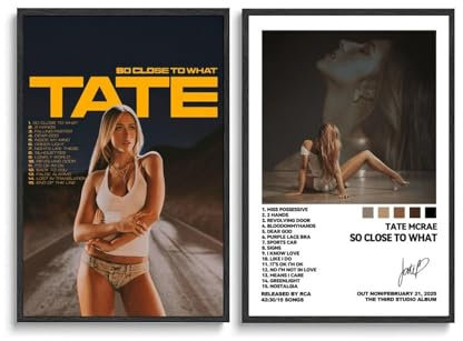 Duboueu Tate Mcrae Music Album Retro Vintage Decke Poster für Zimmer Ästhetische Wandkunst Leinwand Schlafzimmer Dekor 30x45cm 2 Stück