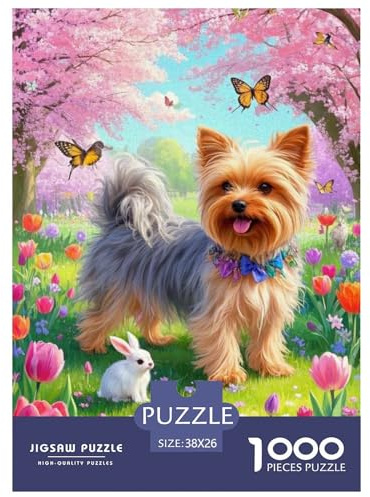 Yorkshire Terrier Puzzle 1000 Teile Schwer Lernspiel Impossible Herausforderungsspielzeug Für Erwachsene Kinder Bewährter 38x26cm