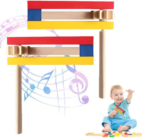 Pack of 2 Ratchet, Wooden Ratchet, Rotating Wooden Rattle Ratchet, Funny Wooden Ratchet Noise Maker, Suitable for Gaming Party Activities, Sports Events, Sound Generator