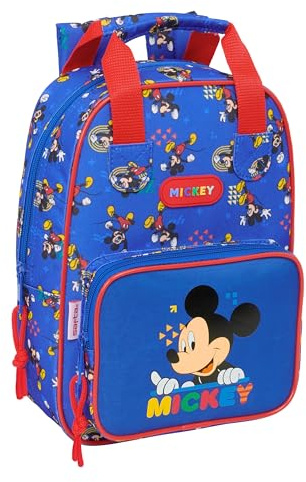 Mickey Mouse Today Kinderrucksack, anpassbar mit Griffen, recycelbarer Stoff, ideal für Kinder verschiedener Altersgruppen, bequem und vielseitig, Qualität und Widerstandsfähigkeit, 20 x 8 x 28 cm