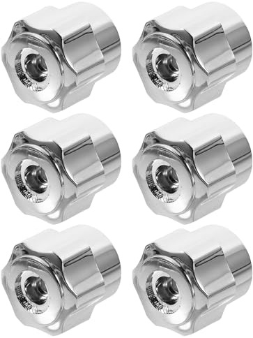 Handrad Wasserhahnknopf Ersatzteile 6 Stück Silber Kunststoff | 3,8x3,8x3,5cm, Ergonomisches Design, Leichter 10g Griff für Haus und Industrie