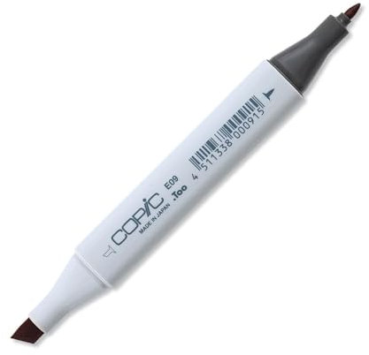 COPIC Classic Marker Typ E - 09, Burnt Sienna, professioneller Layoutmarker, mit einer breiten und einer feinen Spitze