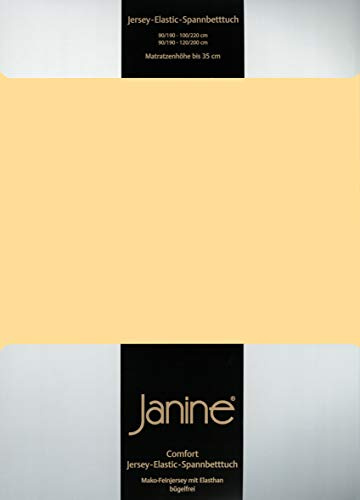 Janine Spannbettlaken Elastic-Jersey Baumwolle/Comfort Elastic 5002, Farbe:vanille 23, Größe:100 x 200 cm