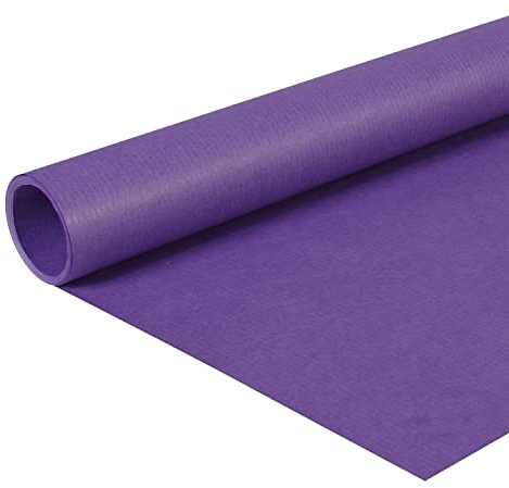 Clairefontaine 95711C - Un rotolo di carta Kraft colorata riciclata - MISURE: 3x0,70m - carta kraft riciclata 65g - COLORE: viola - confezione regalo, hobby creativi, Fai da te, Carta da regalo, Artigianato