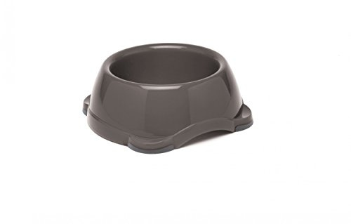 Petface Non Slip Plastic Bowl, Medium, Grey/charcoal/burgandy