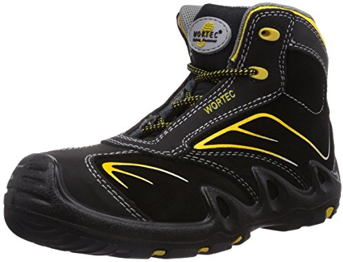 Wortec Unisex-Erwachsene Harrison Mid S3 Sicherheitsstiefel, Schwarz (schwarz/gelb)